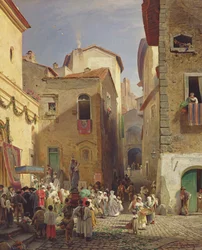 Fiesta de Nuestra Señora en Genazzano, Campiña romana, Italia, 1865